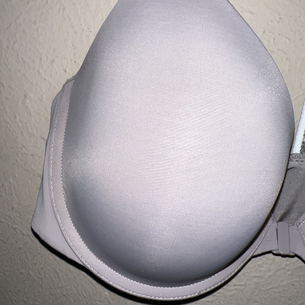 Victoria's Secret Grey Wired T-Shirt Bra 34D Racerback Logo Spell Out Straps - Picture 4 of 9